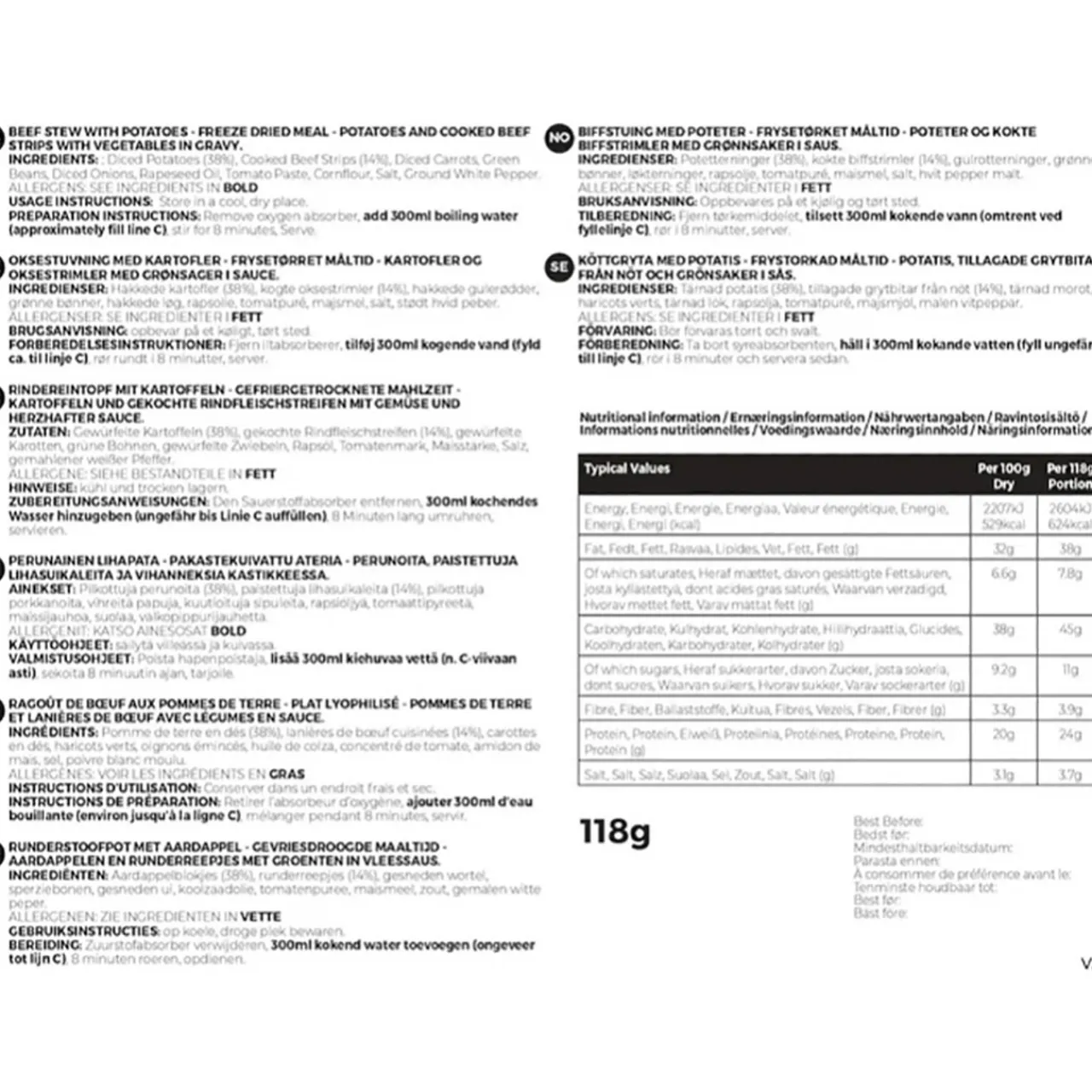 Sale Beef and Potato Stew Main Meals