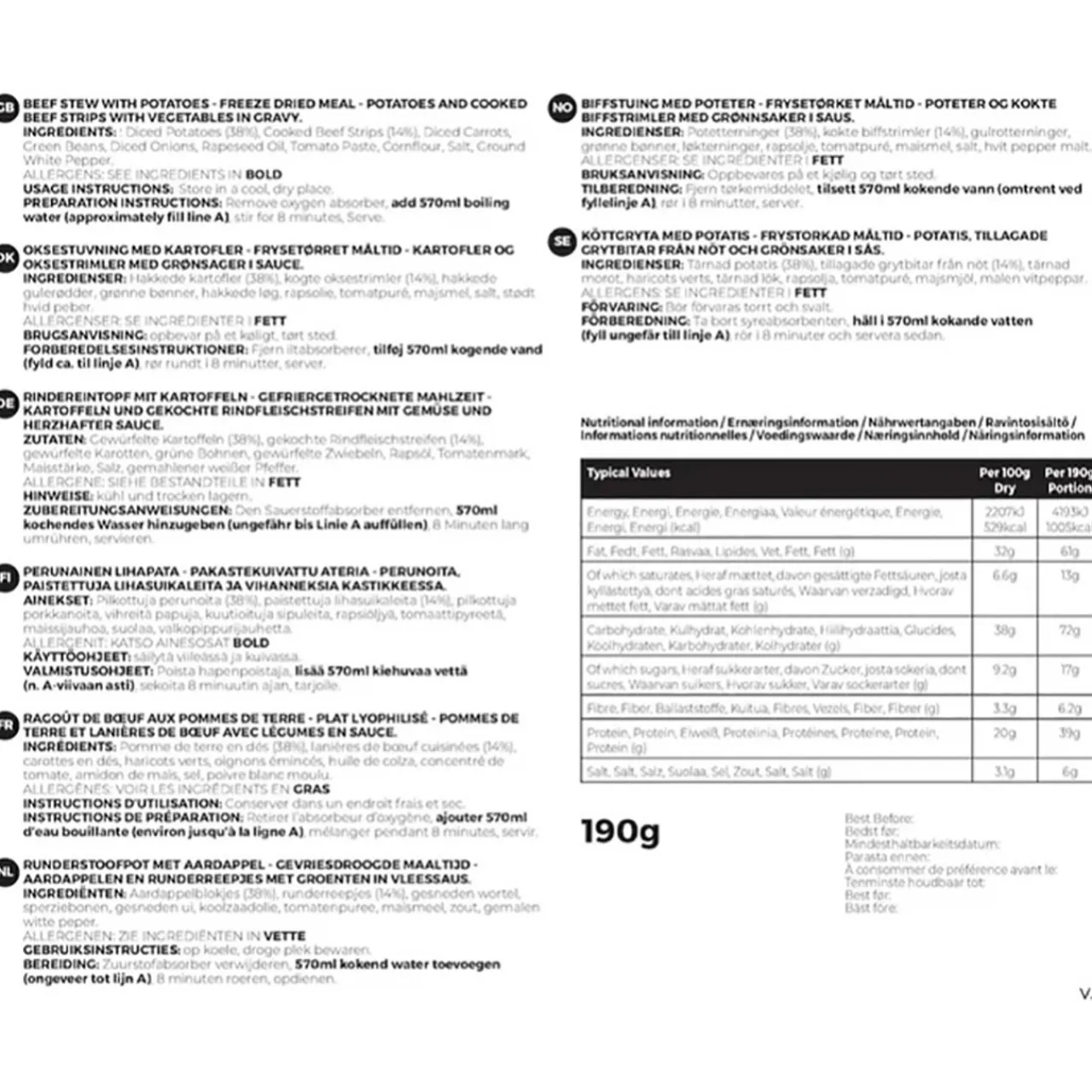 Discount Beef Stew with Potato (Big Pack) Main Meals