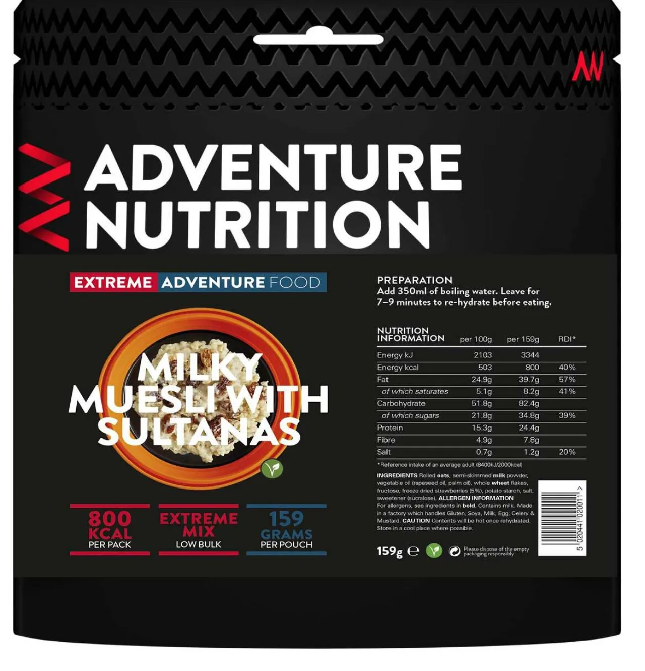 Hot Extreme Adventure 800 kcal Milky Muesli with Sultanas Breakfasts