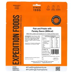 Hot Fish and Potato with Parsley Sauce (High Energy Serving) Main Meals