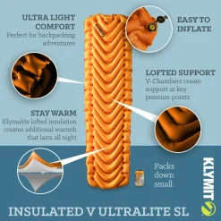 Best Insulated V Ultralite SL Slim Sleeping Mat Ultralight Airbeds