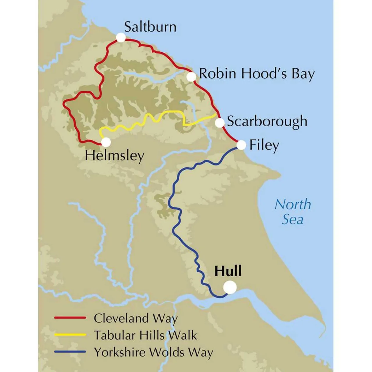 Sale The Cleveland Way and the Yorkshire Wolds Way 2024 Maps, Guides & Compasses