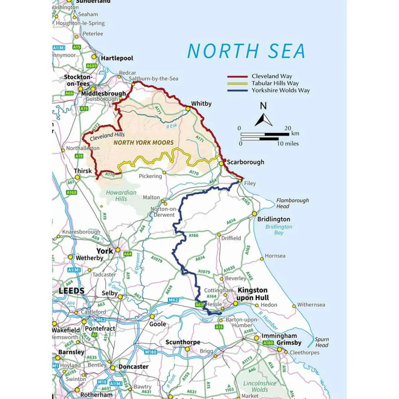 Sale The Cleveland Way and the Yorkshire Wolds Way 2024 Maps, Guides & Compasses