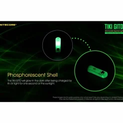 TIKI GITD USB Rechargeable Keychain Light Hand Torches