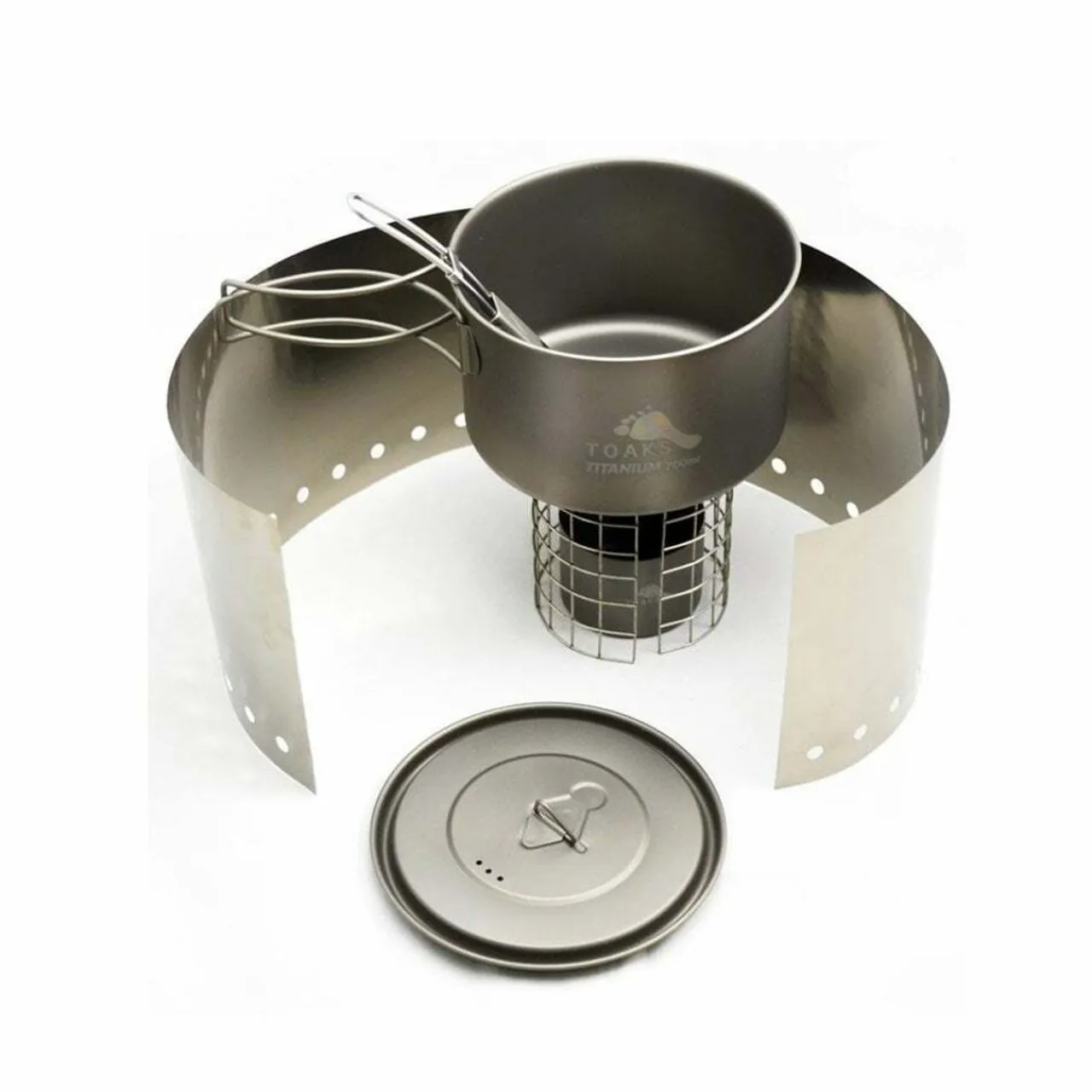 Titanium Alcohol Stove Cook System with 700ml Pot Meths & Solid Fuel Stoves