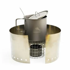 New Titanium Alcohol Stove Cook System with 650ml Pot Meths & Solid Fuel Stoves