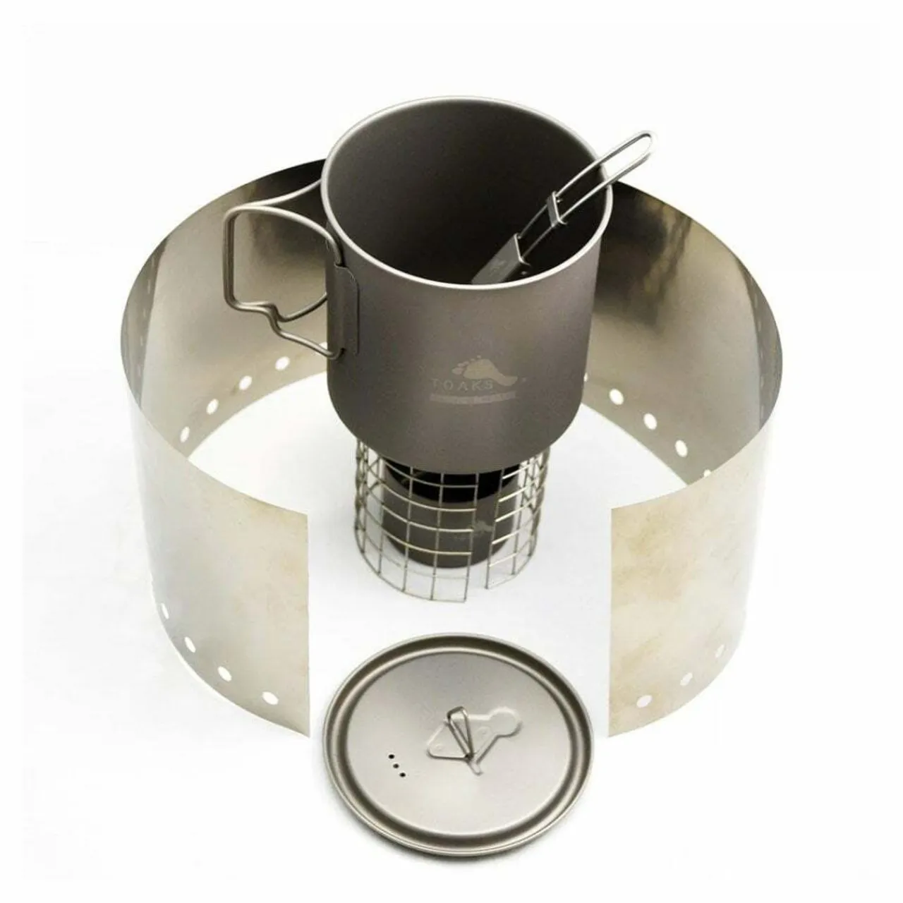 New Titanium Alcohol Stove Cook System with 650ml Pot Meths & Solid Fuel Stoves