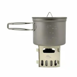 Clearance Titanium Alcohol Stove Cook System with 900ml Pot Meths & Solid Fuel Stoves