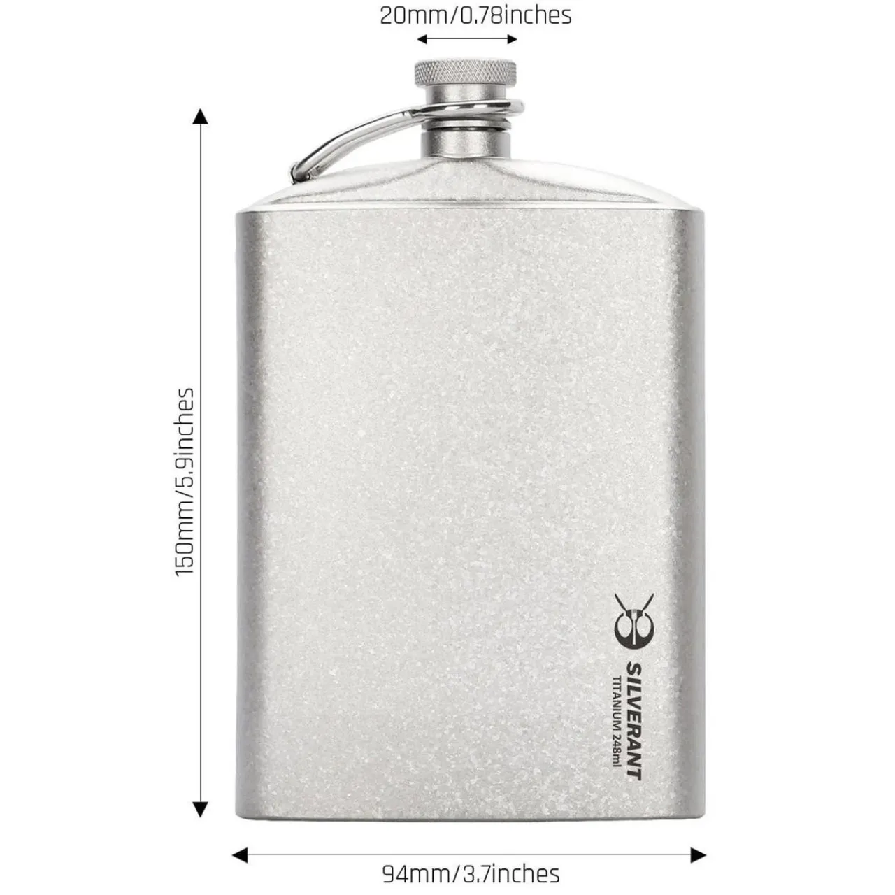 Hot Titanium Hip Flask & Funnel 248ml Water Bottles