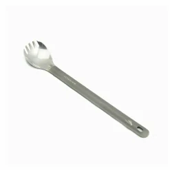 Titanium Long Handle Spork with Polished Bowl Cutlery & Utensils