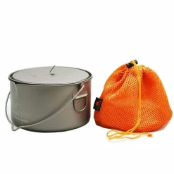 Titanium 2000ml Pot with Bail Handle Pots And Pans