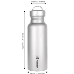 New Titanium Water Bottle 500ml - Round Water Bottles