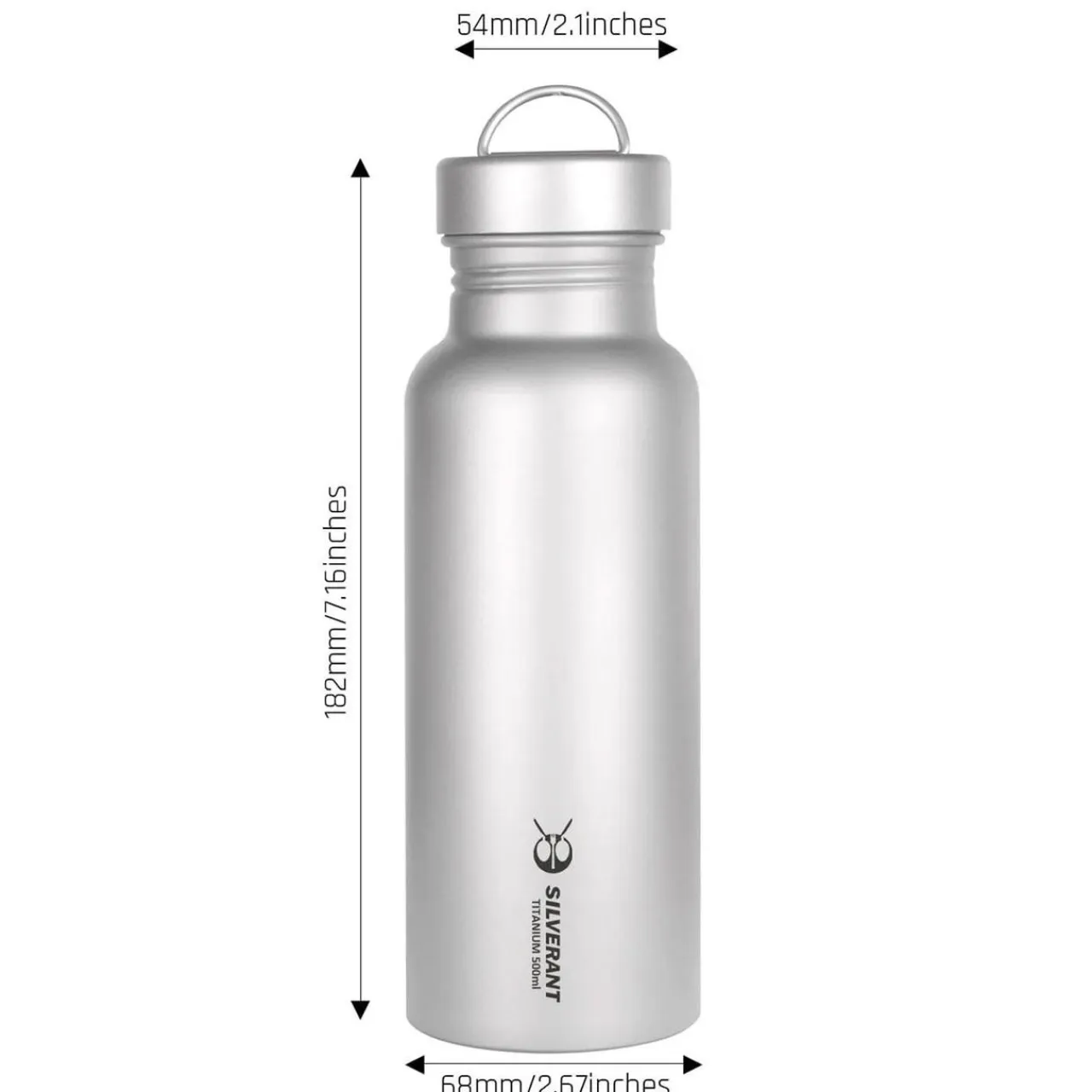 New Titanium Water Bottle 500ml - Round Water Bottles