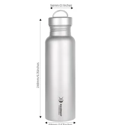 Clearance Titanium Water Bottle 800ml - Round Water Bottles