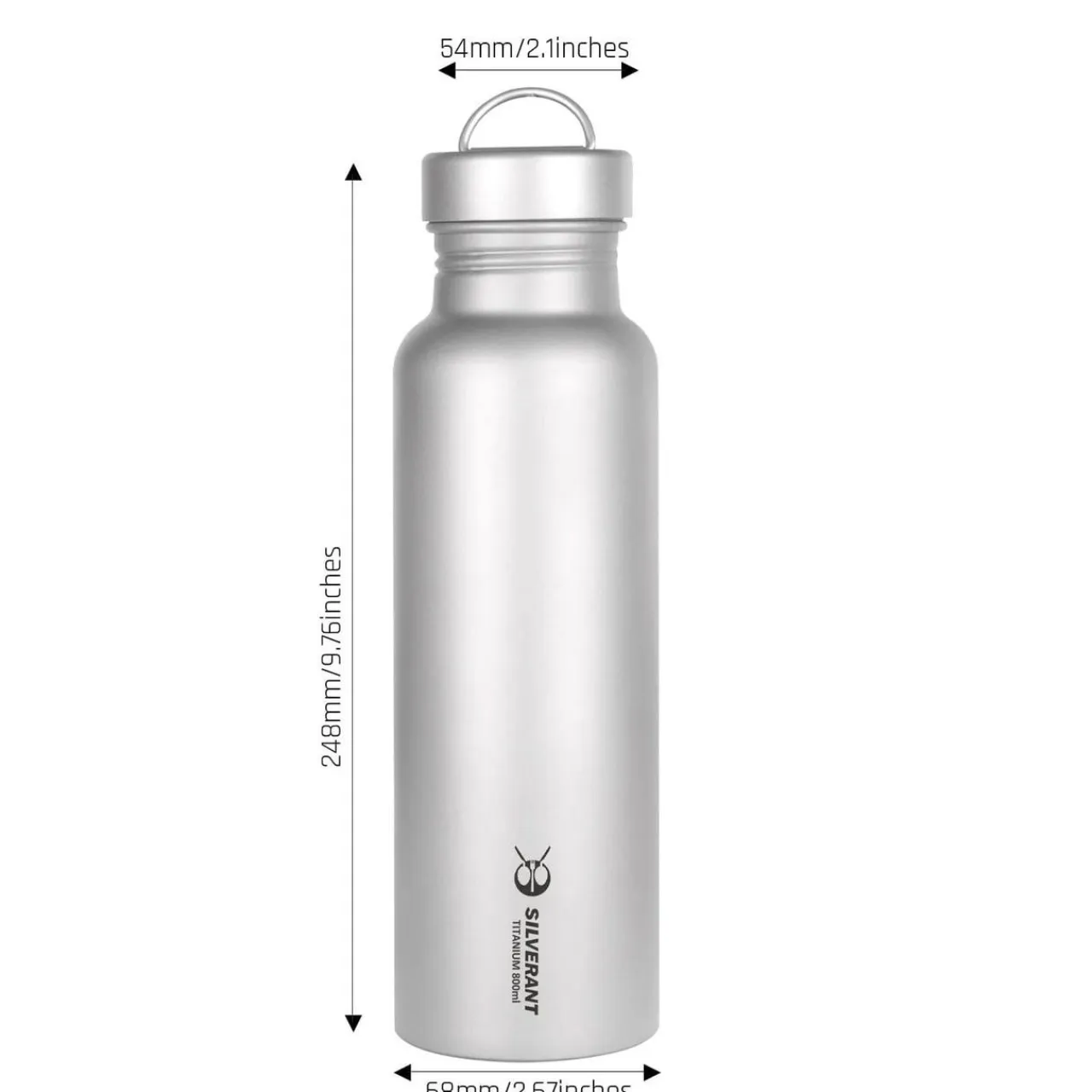 Clearance Titanium Water Bottle 800ml - Round Water Bottles