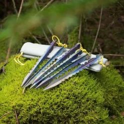 New Titanium Y-Shape Tent Stakes - Long 6 Pack Tent Accessories