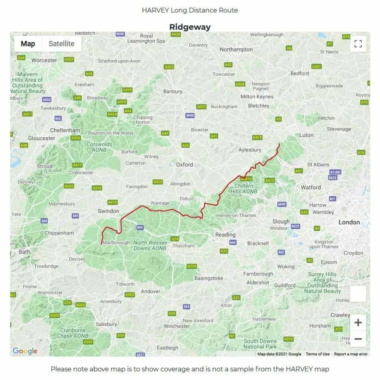 Hot Trail Map XT40 - Ridgeway Maps, Guides & Compasses