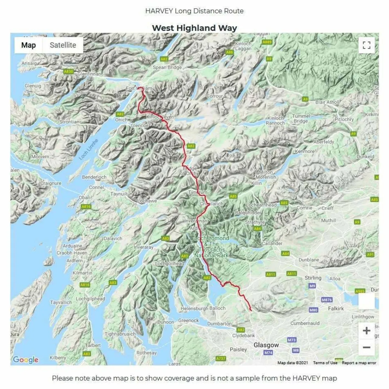 Clearance Trail Map XT40 - West Highland Way Maps, Guides & Compasses