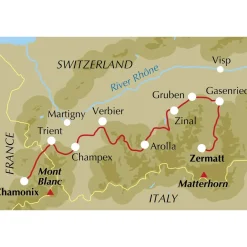 New Trekking Chamonix to Zermatt 2024 Maps, Guides & Compasses
