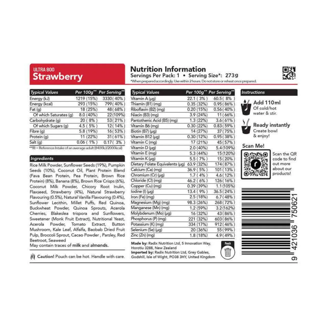 Sale Ultra Strawberry Breakfast - 800kcal Breakfasts