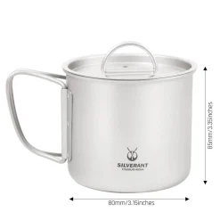 Best Ultralight Titanium Cup with Lid 400ml Cups Mugs Plates & Bowls|Pots And Pans