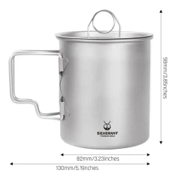 Sale Ultralight Titanium Cup with Lid 500ml Cups Mugs Plates & Bowls|Pots And Pans