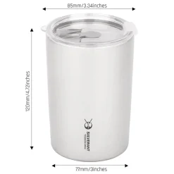 Hot Ultralight Titanium Double-Wall Coffee Cup with Straw 400ml Cups Mugs Plates & Bowls