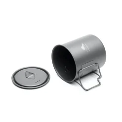 New Ultralight Titanium 450ml Cup with Lid Cups Mugs Plates & Bowls|Pots And Pans