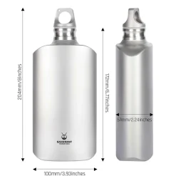 New Ultralight Titanium Water Bottle 600ml - Slim Water Bottles