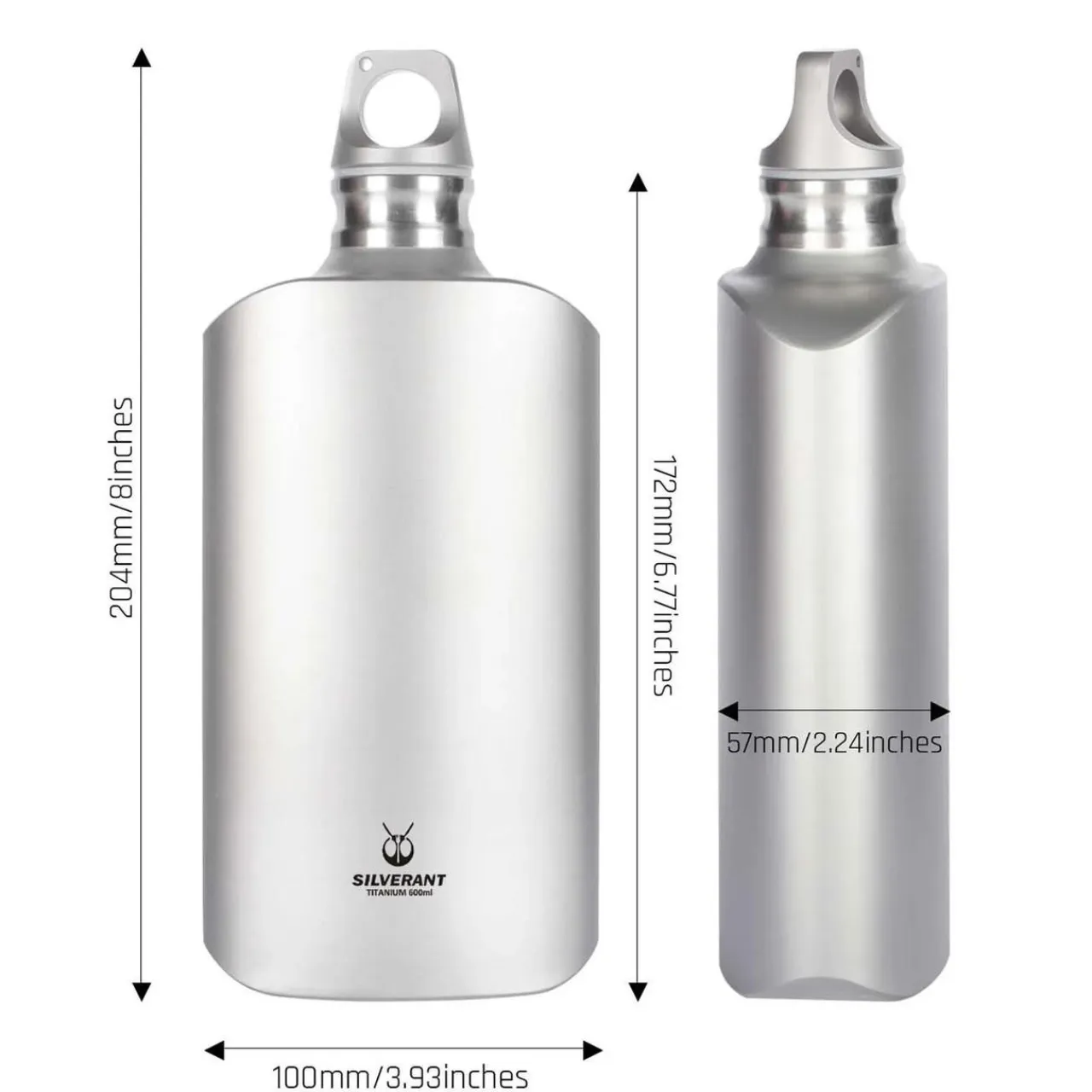 New Ultralight Titanium Water Bottle 600ml - Slim Water Bottles