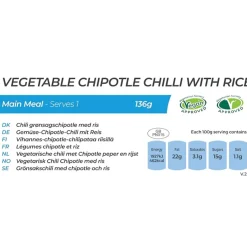 New Vegetable Chipotle Chilli with Rice Main Meals