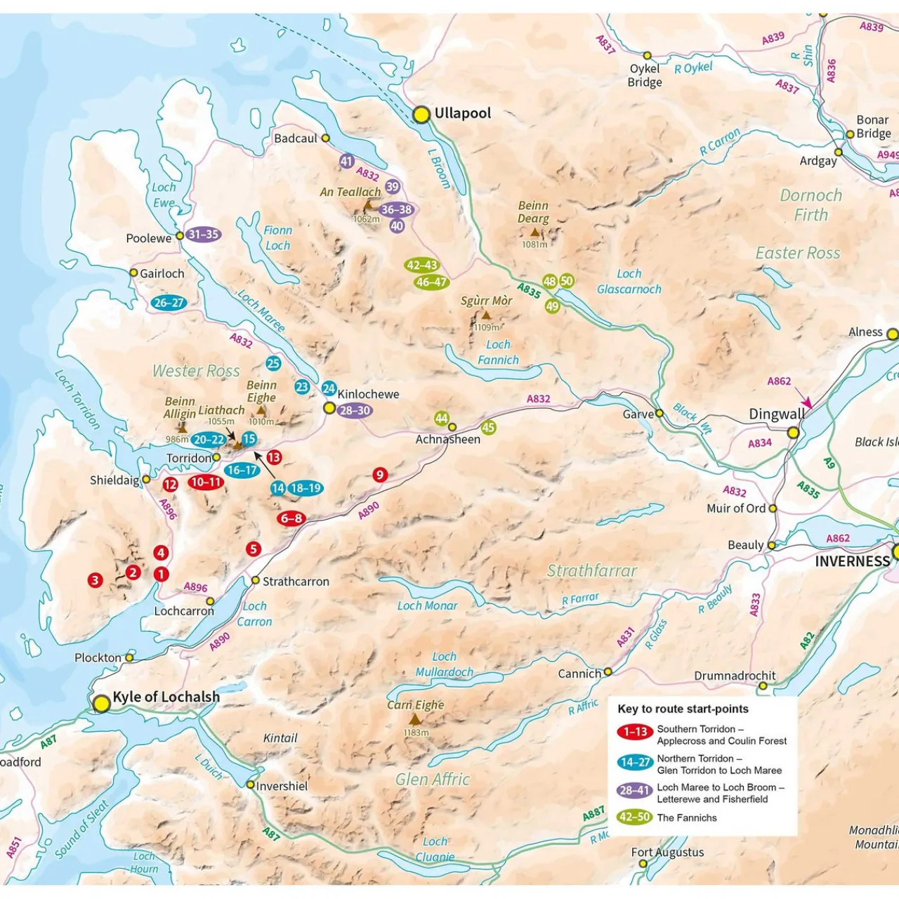 Outlet Walking in Torridon, Fisherfield, Fannichs and An Teallach Maps, Guides & Compasses