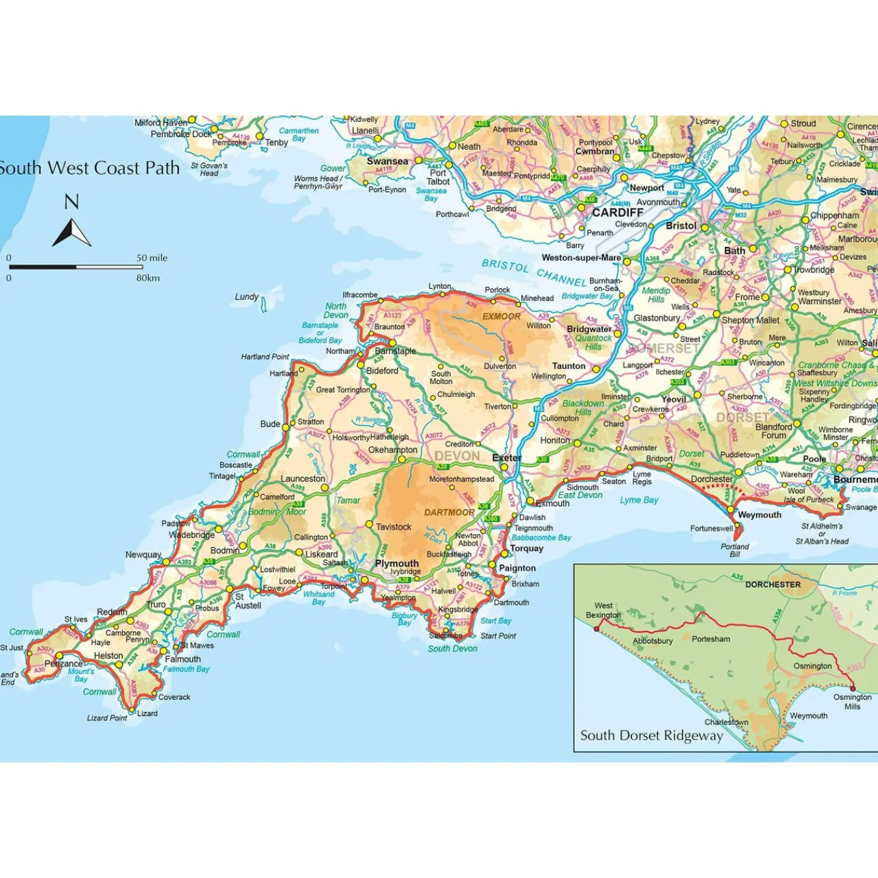 New Walking the South West Coast Path Maps, Guides & Compasses