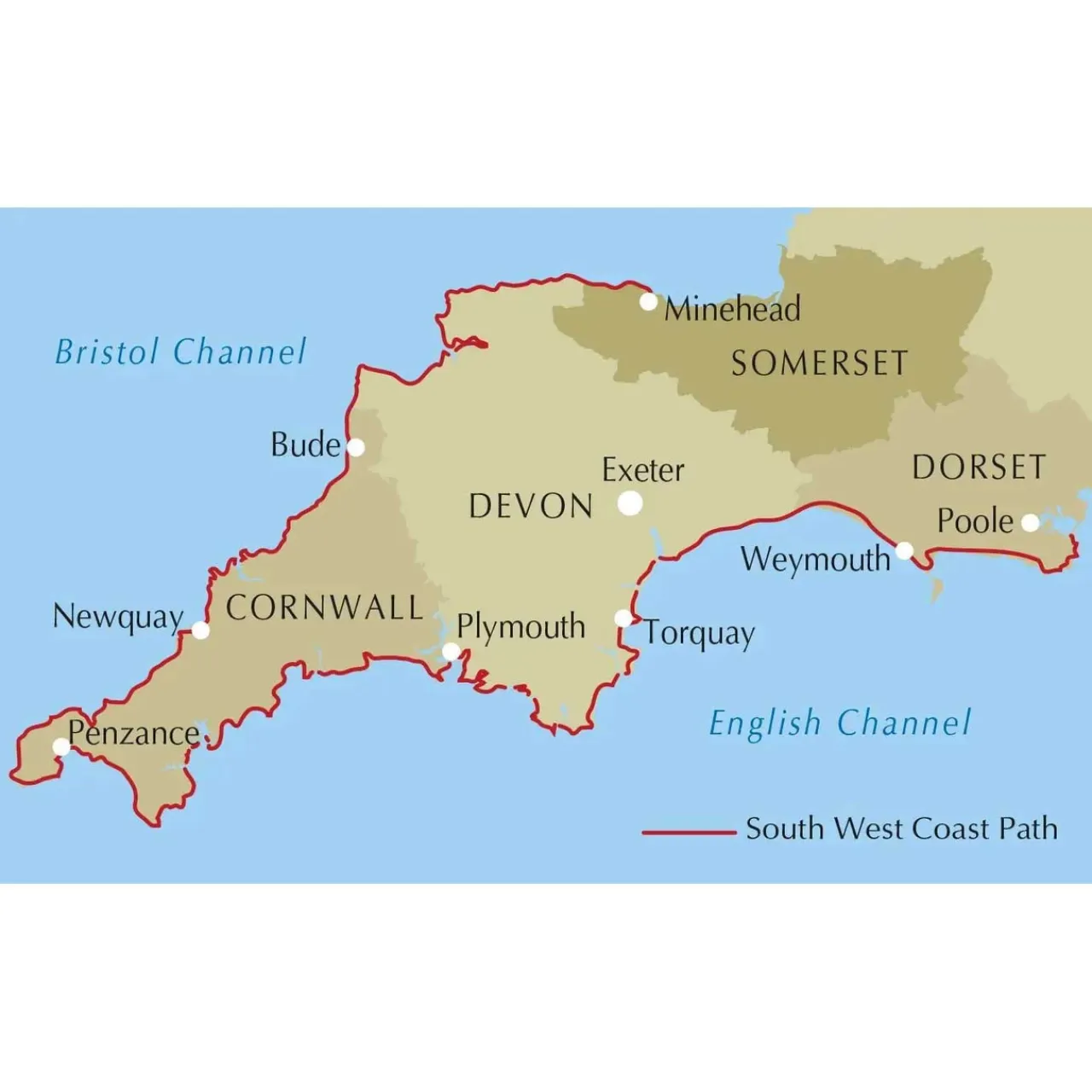 New Walking the South West Coast Path Maps, Guides & Compasses